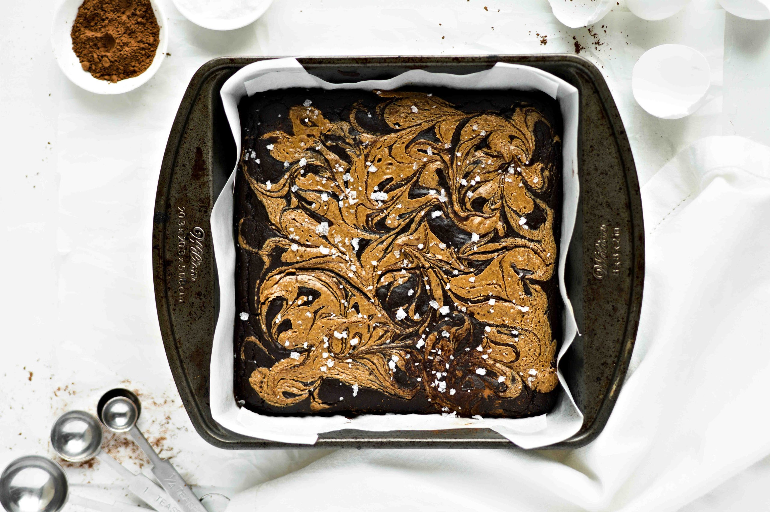 Healthy Black Bean Brownies with Almond Butter Swirl